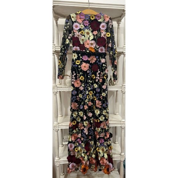 NWT MAC DUGGAL EMBROIDERED HIGH NECK LONG SLEEVED TRUMPET GOWN BLACK SZ 2 68201 - Picture 4 of 6